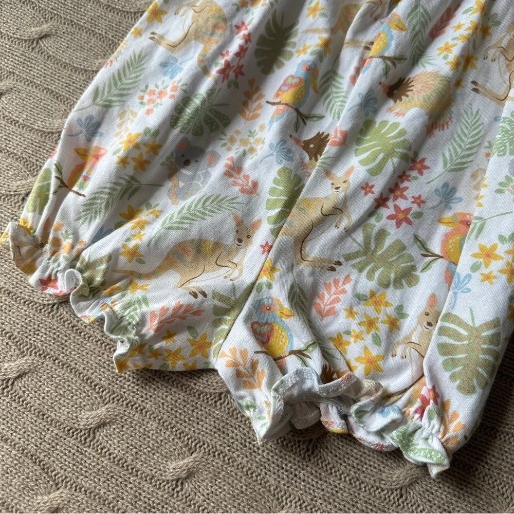 NWOT Goodlad Baby Girl Romper, Tropical Animals, 18 Months